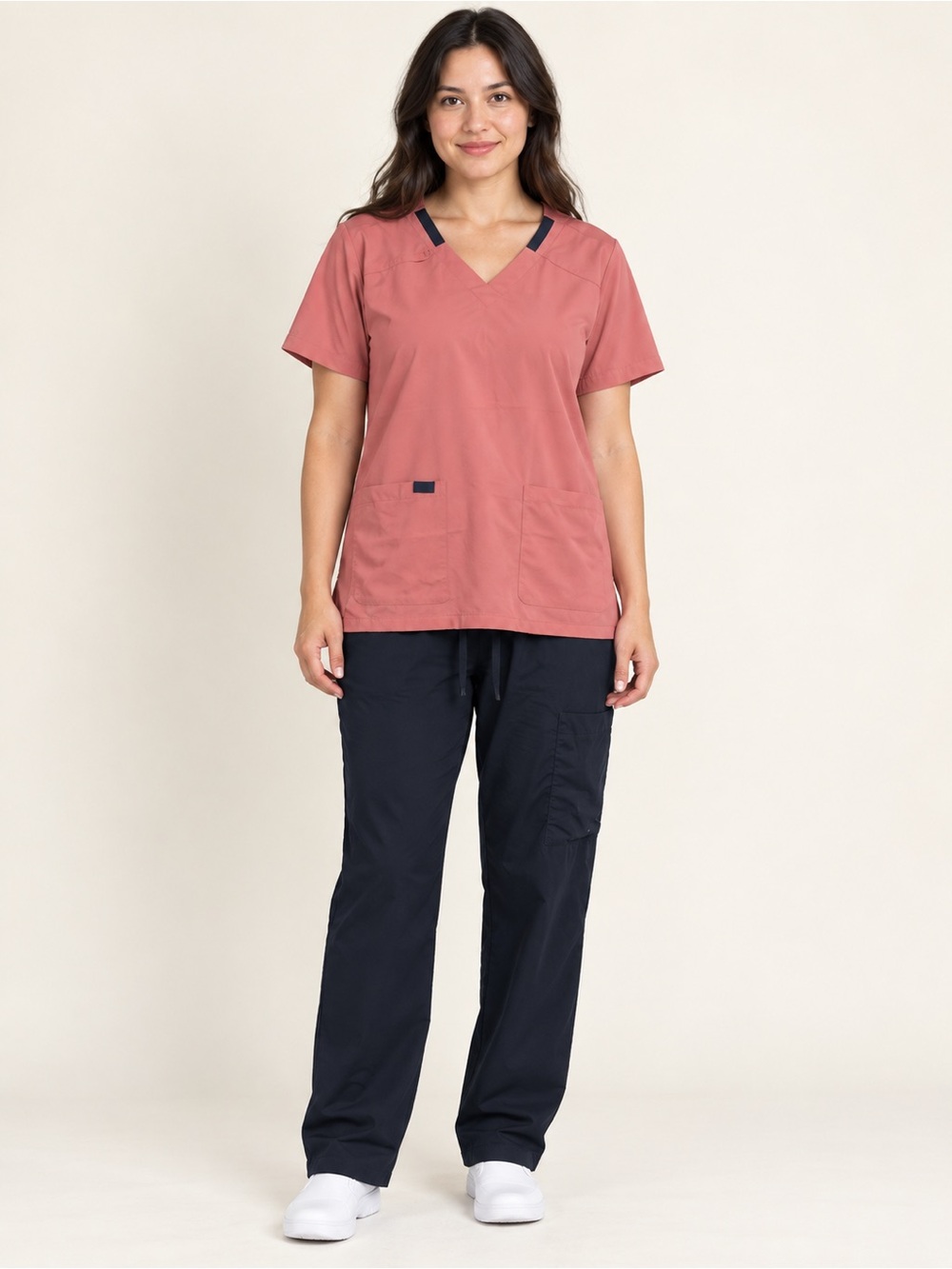 Dickies EDS Essentials orange  Scrub Top & black scrub Set | Top Size M/L